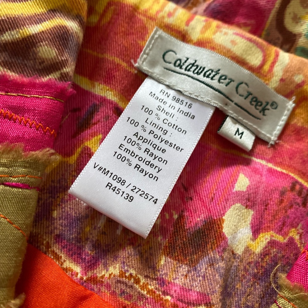 Coldwater Creek Multi-Color Striped Blazer - Pink, Orange, Green - Picture 4 of 5